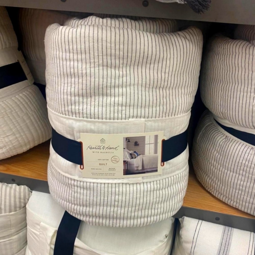 Hearth and Hand with Magnolia Microstripe Quilt and Two Shams